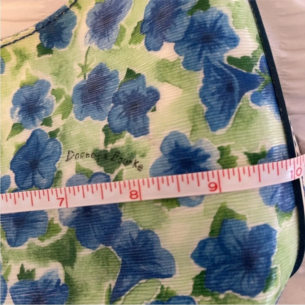Dooney & Bourke Somerset Watercolor Satchel Purse Blue Green Floral